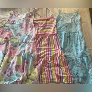 Girls L(10/12) 3 colorful sleeveless spring summer fun dresses all New with tags